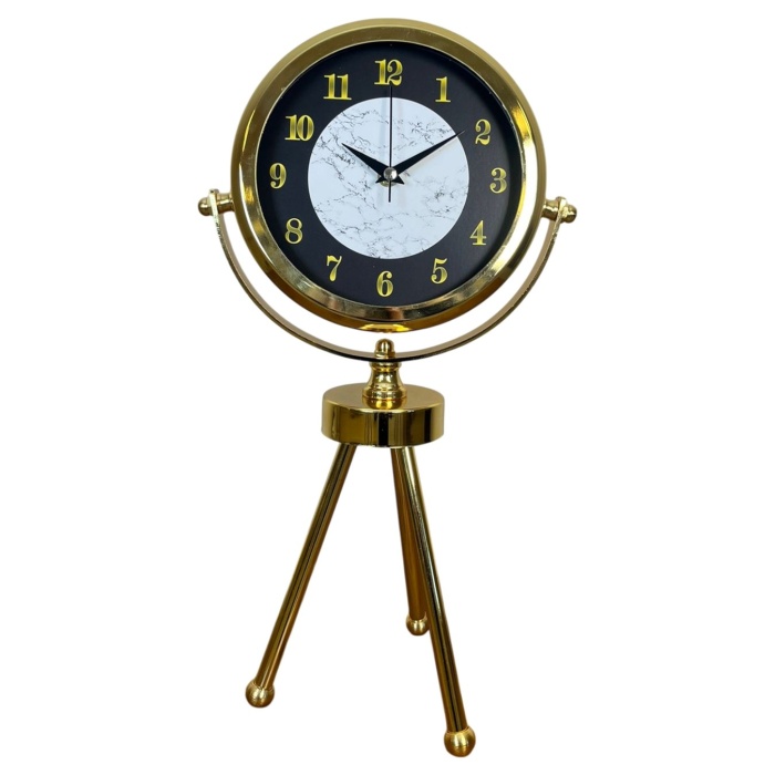 ® Yeni Ürün Golden Marble Üç Ayaklı Metal Masa Saati