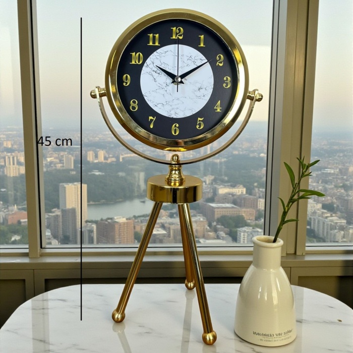 ® Yeni Ürün Golden Marble Üç Ayaklı Metal Masa Saati