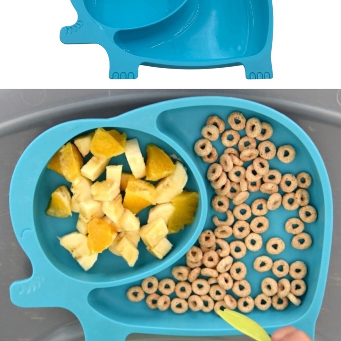 ® Yeni Ürün Bebek ve Çocuk için Sevimli Fil Model Desenli Yemek Bebek Mama Kabı Bölmeli Tabak