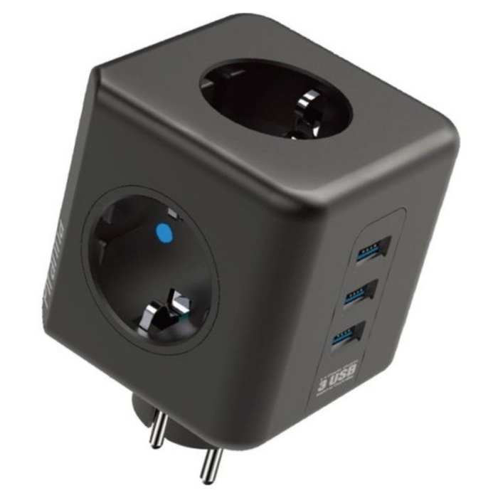 ® Yeni Ürün Isıya Dayanıklı Termal Akım Korumalı ve Çocuk Korumalı 3 Priz Girişli 3 USB Girişli Küp Priz
