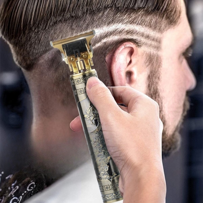 ® Yeni Ürün Vintage Görünümlü Güçlü 4 Farklı Başlıklı USB ŞarjlI Manuel Tıraş Makinası