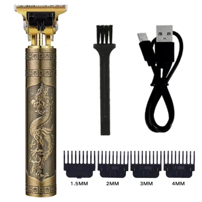 ® Yeni Ürün Vintage Görünümlü Güçlü 4 Farklı Başlıklı USB ŞarjlI Manuel Tıraş Makinası