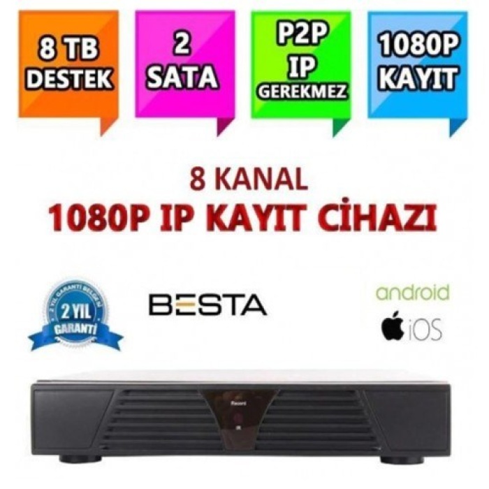 NVR-5108 NVR IP 8 Kanal Kamera Kayıt Cihazı - ESEECLOUD