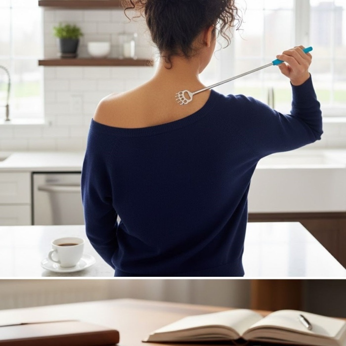 ® Yeni Ürün Pratik Kolay Teleskopik Metal Sırt Kaşıma Kaşağı Aleti Aparatı