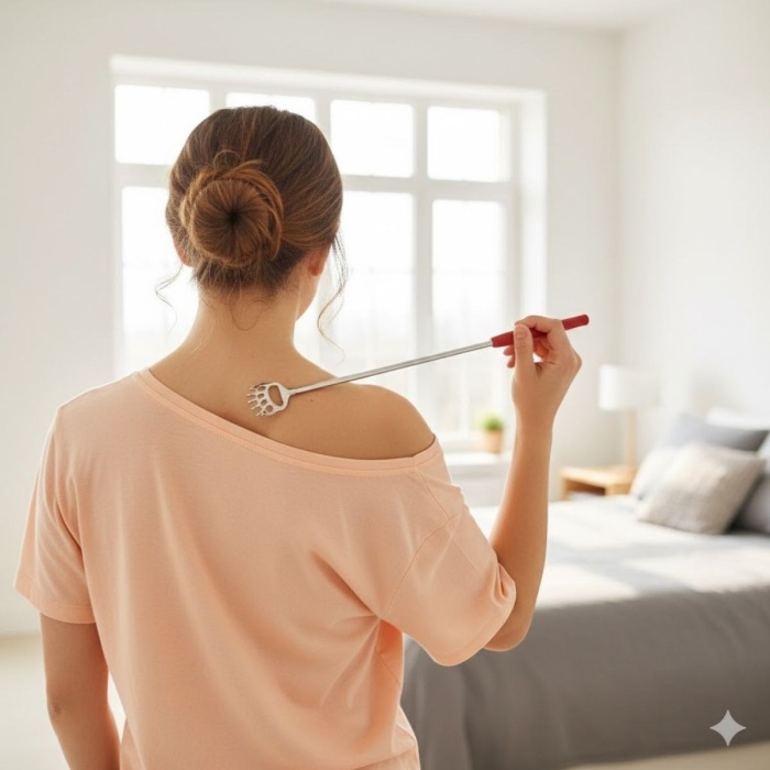 ® Yeni Ürün Pratik Kolay Teleskopik Metal Sırt Kaşıma Kaşağı Aleti Aparatı