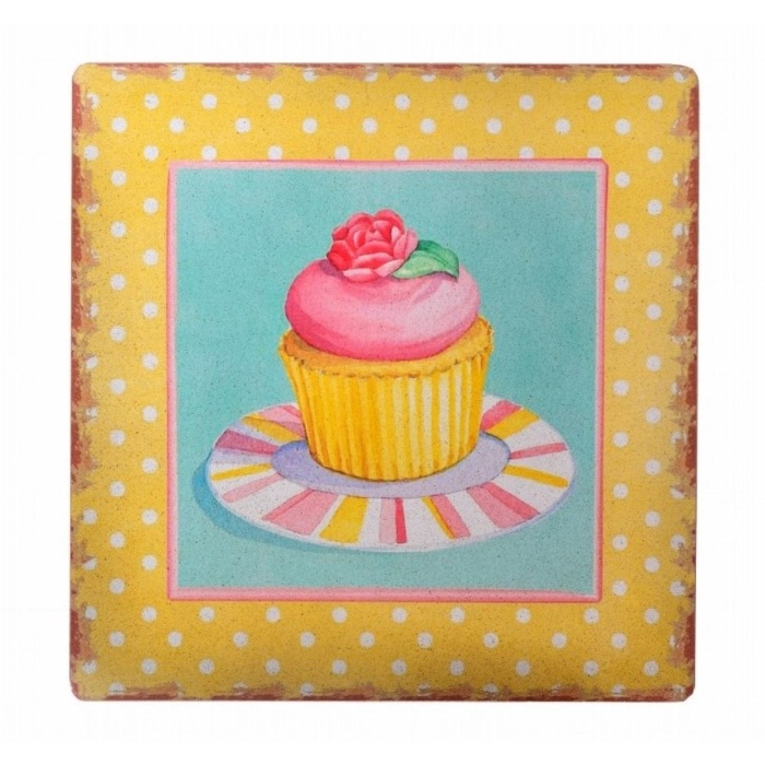 ® Yeni Ürün Decotown Duvar Panosu 40*40 Cup Cake Muffin Motifli Duvar Süsü