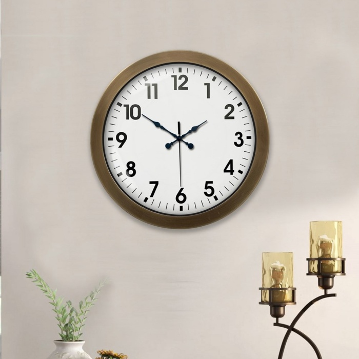 ® Yeni Ürün 36 cm Eskitme Metal Standart Duvar Saati