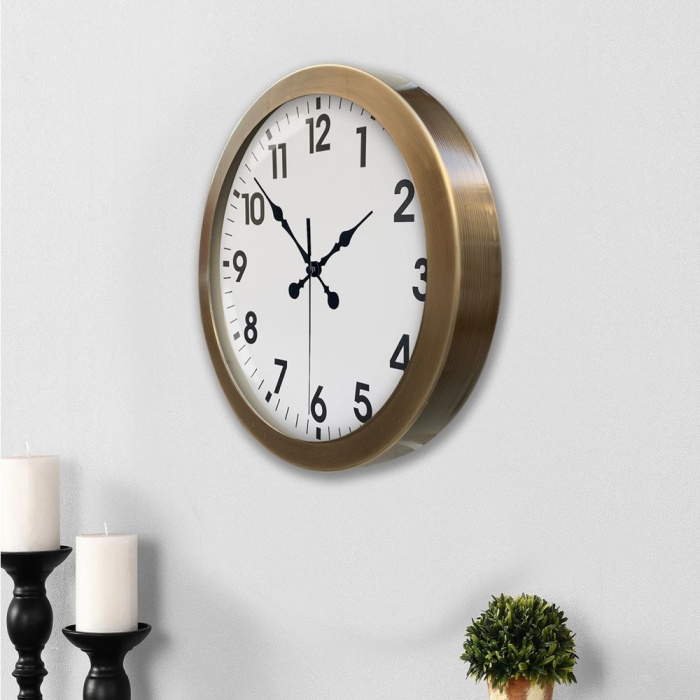 ® Yeni Ürün 36 cm Eskitme Metal Standart Duvar Saati