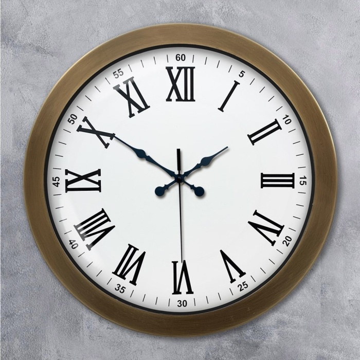 ® Yeni Ürün 36 cm Eskitme Metal Roma Rakamlı Duvar Saati