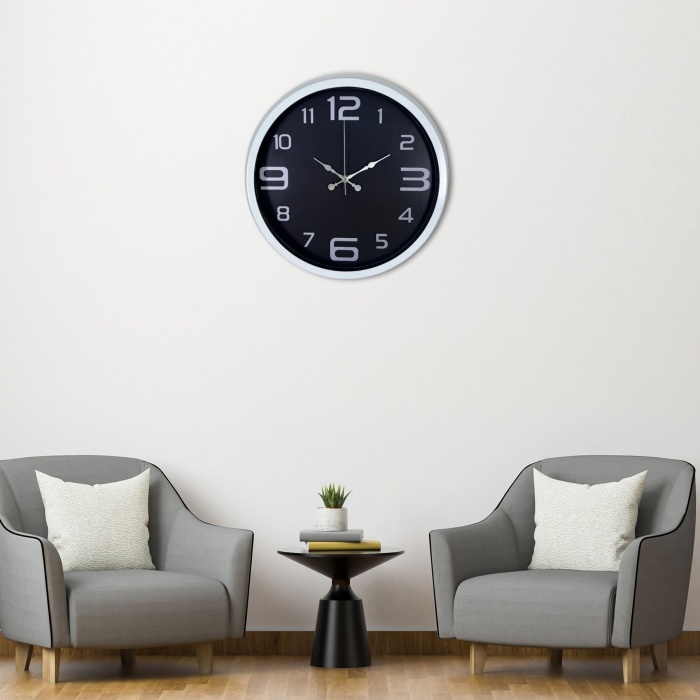 Beyaz 40 Cm Metal Modern Duvar Saati