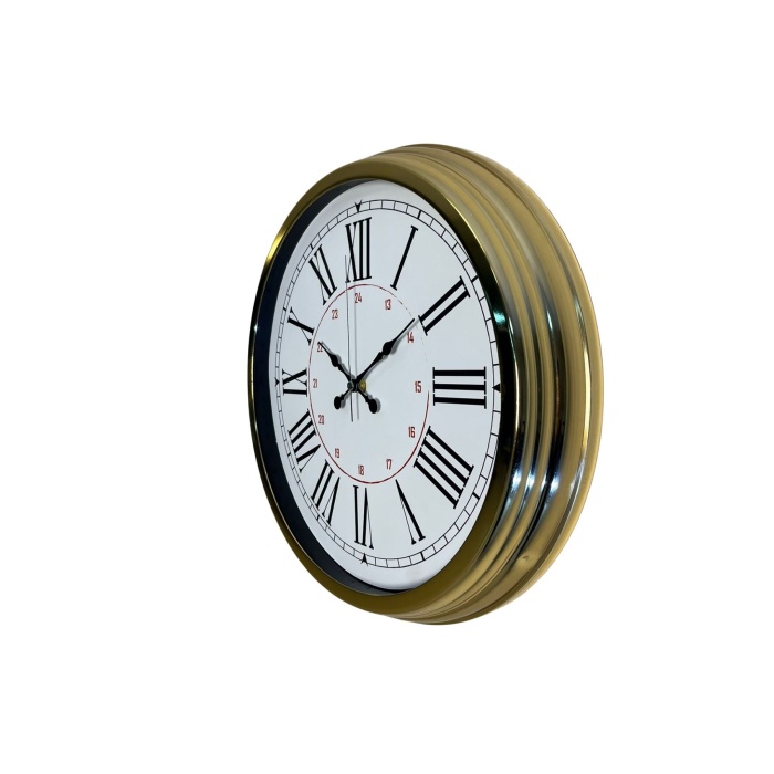 Gold 40 Cm Metal Roma Rakamlı Duvar Saati