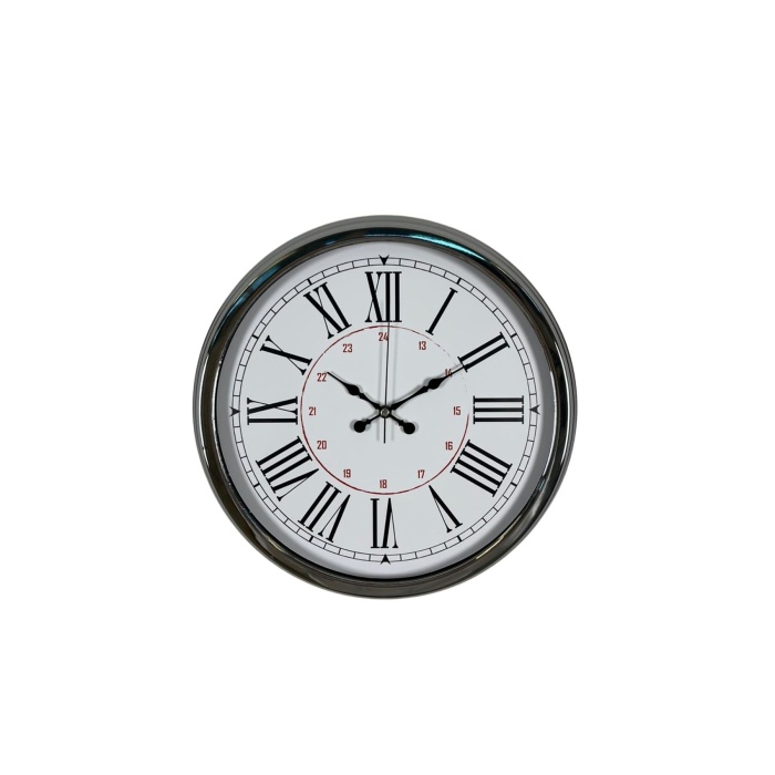 Silver Elegance 40 Cm Krom Metal Duvar Saati