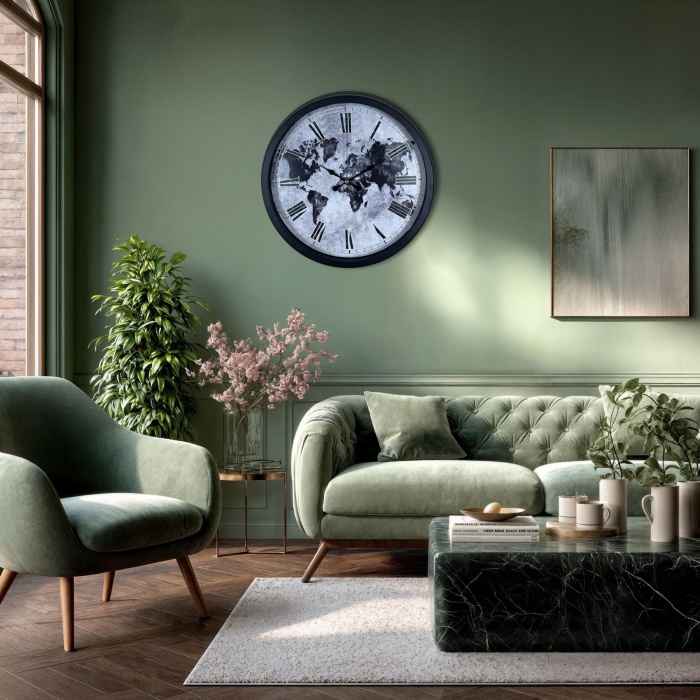 Worldline Black 40 Cm Metal Duvar Saati