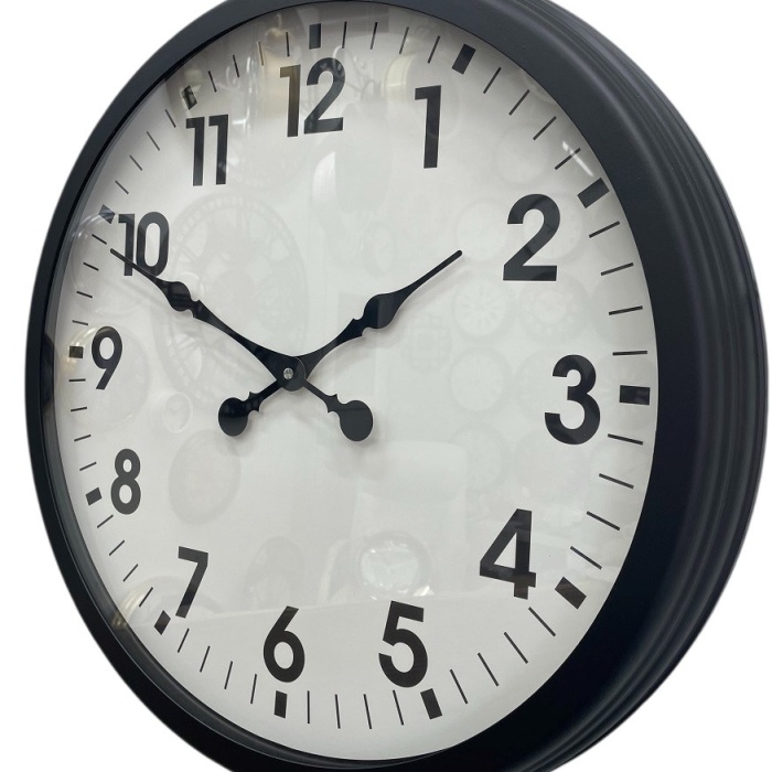 60 cm Siyah Metal Duvar Saati