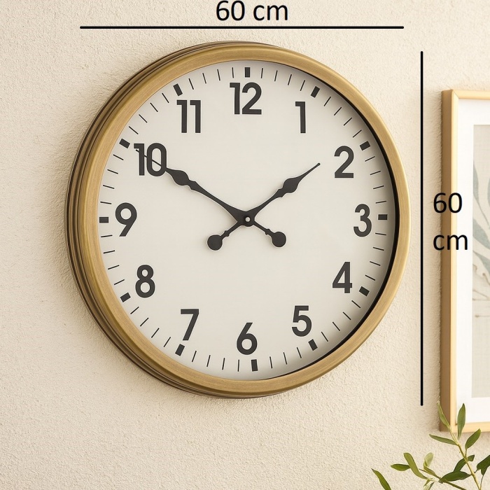 60 cm Eskitme Metal Standart Duvar Saati