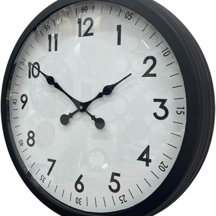 60 cm Siyah Dekoratif Metal Duvar Saati