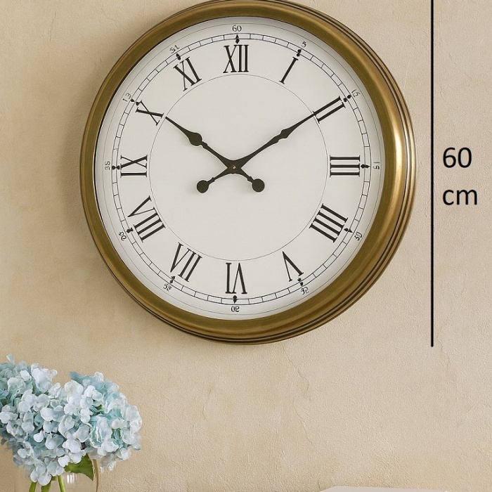60 cm Eskitme Metal Retro Duvar Saati