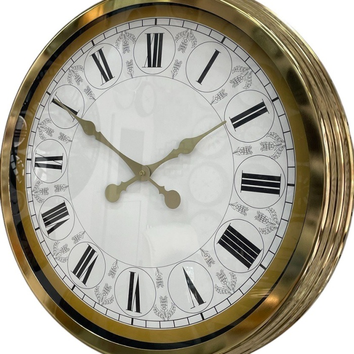 60 cm Gold Metal Roma Rakamlı Duvar Saati