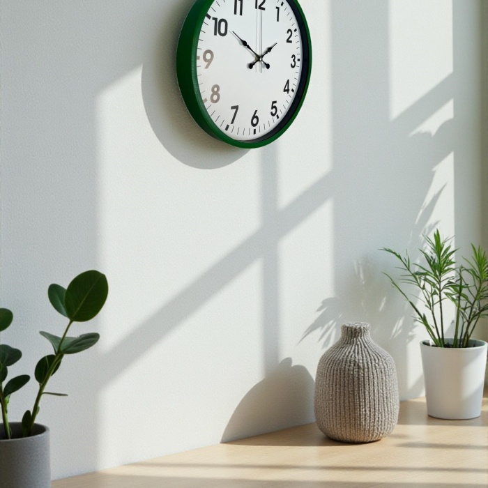 ® Yeni Ürün 36 Cm Standart Yeşil Duvar Saati
