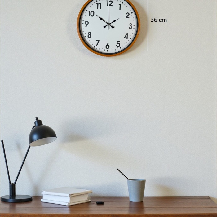 ® Yeni Ürün 36 Cm Standart Turuncu Duvar Saati