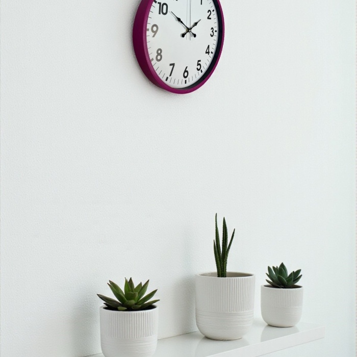 ® Yeni Ürün 36 Cm Pembe Dekoratif Duvar Saati