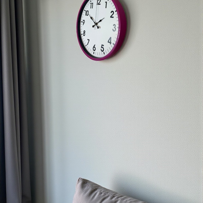 ® Yeni Ürün 36 Cm Pembe Dekoratif Duvar Saati