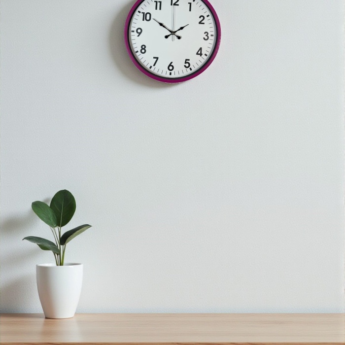 ® Yeni Ürün 36 Cm Pembe Dekoratif Duvar Saati