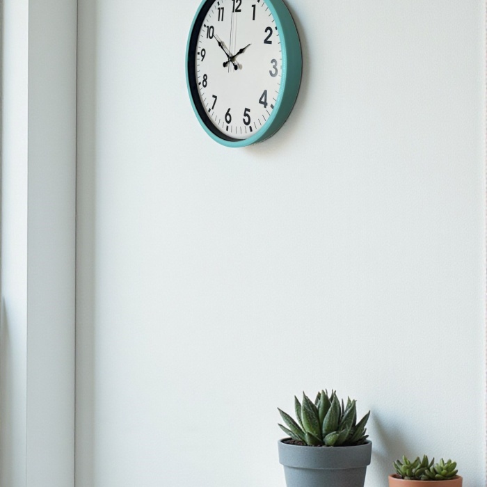 ® Yeni Ürün 36 Cm Turkuaz Dekoratif Duvar Saati