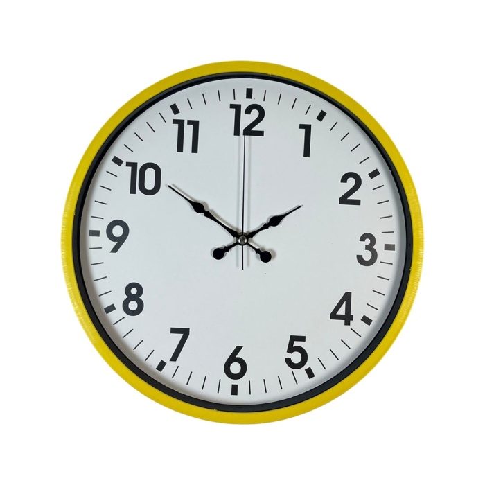 ® Yeni Ürün 36 Cm Standart Sarı Duvar Saati