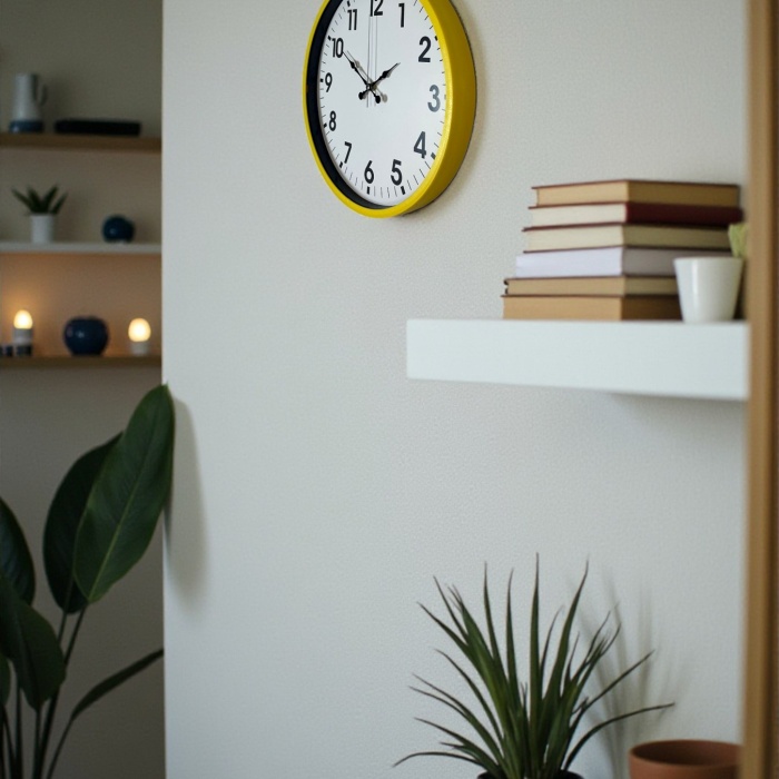 ® Yeni Ürün 36 Cm Standart Sarı Duvar Saati