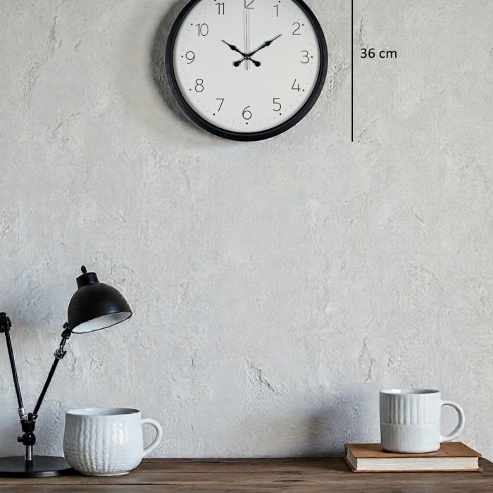 ® Yeni Ürün 36 Cm Siyah Dekoratif Duvar Saati