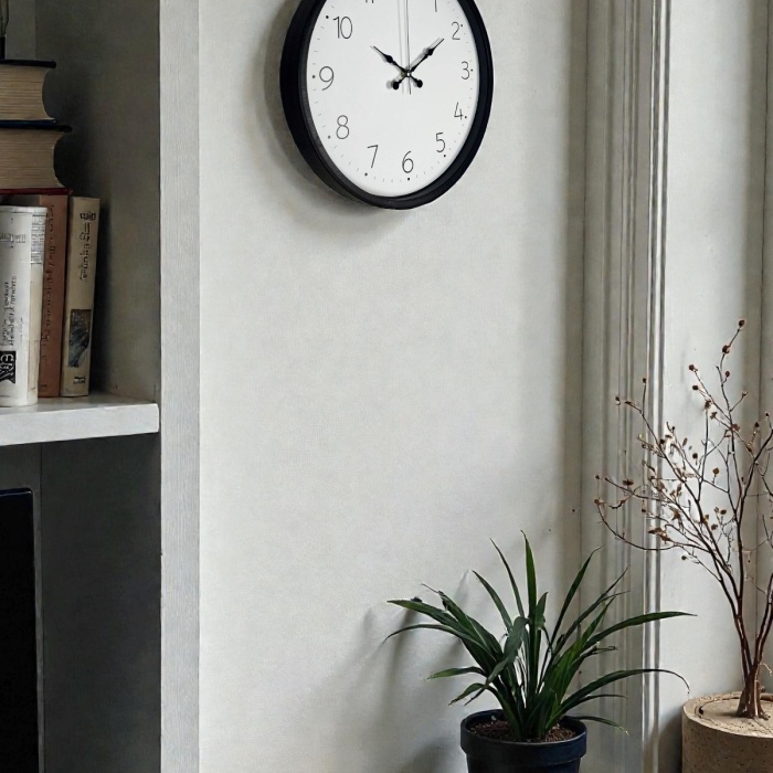 ® Yeni Ürün 36 Cm Siyah Dekoratif Duvar Saati