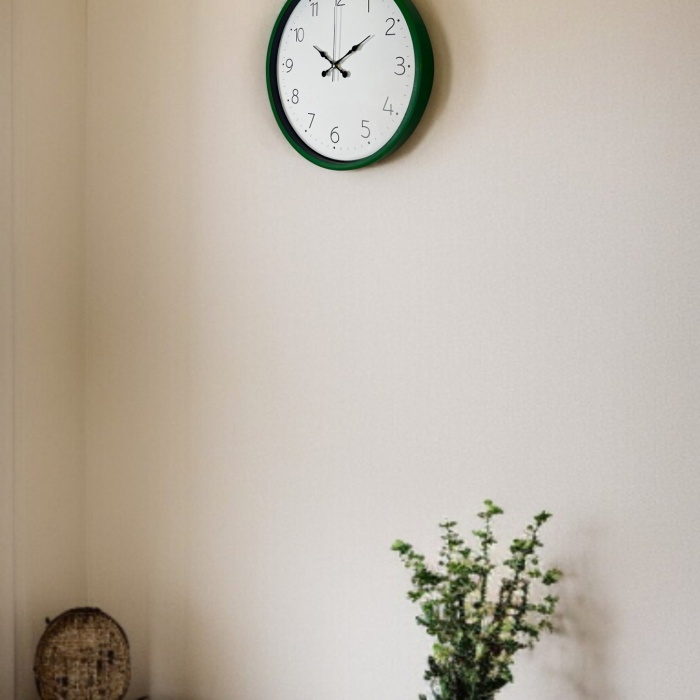 ® Yeni Ürün 36 Cm Yeşil Dekoratif Duvar Saati