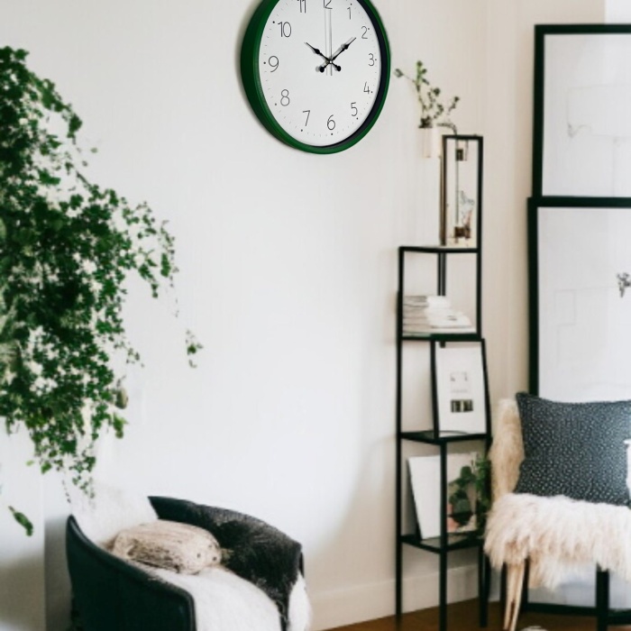 ® Yeni Ürün 36 Cm Yeşil Dekoratif Duvar Saati