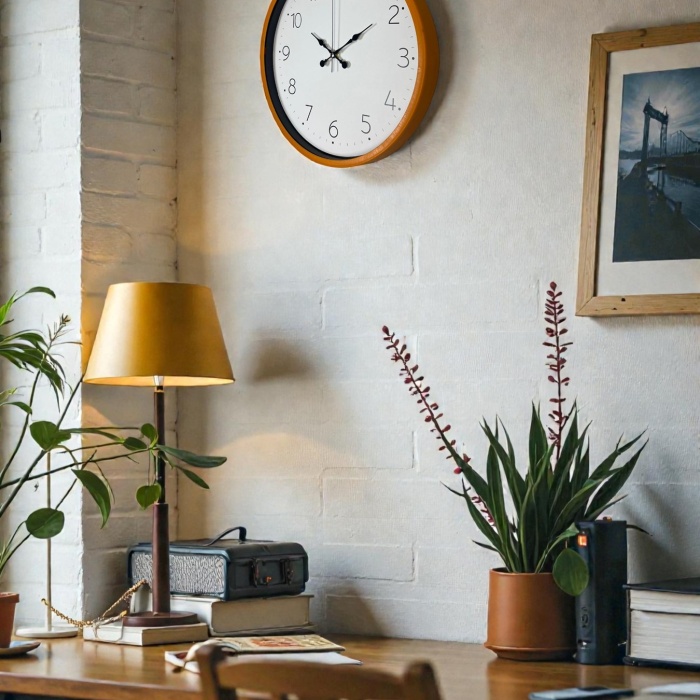 ® Yeni Ürün 36 Cm Turuncu Dekoratif Duvar Saati