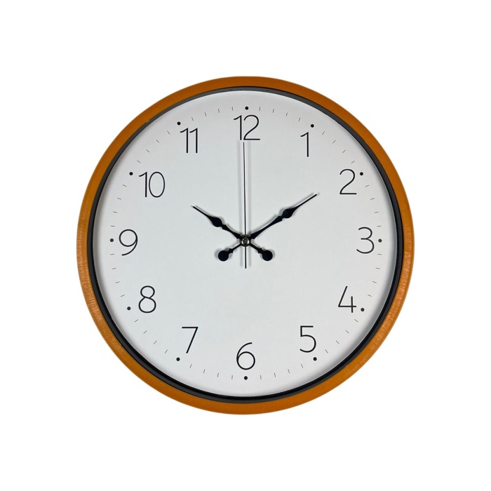 ® Yeni Ürün 36 Cm Turuncu Dekoratif Duvar Saati