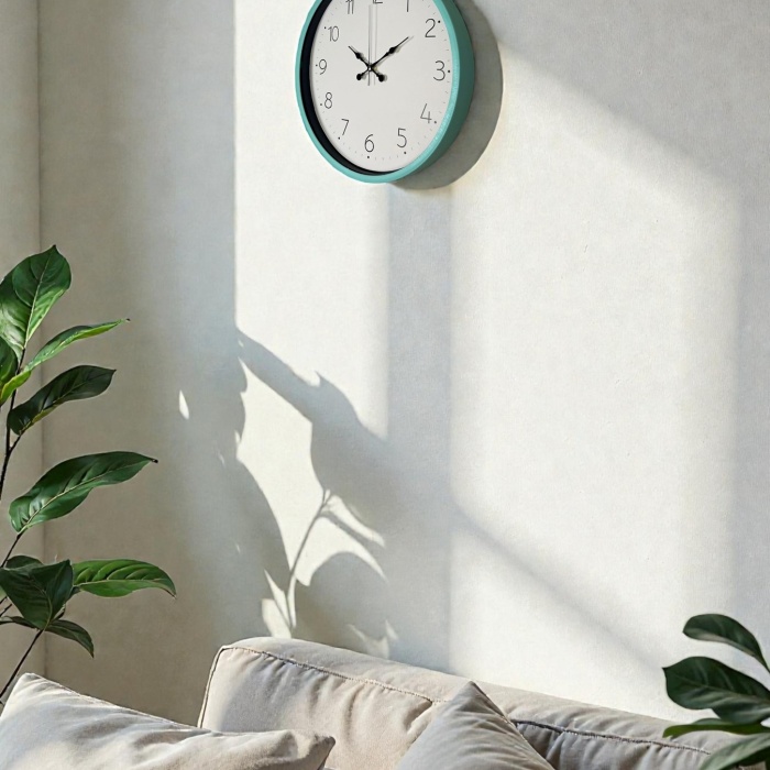 ® Yeni Ürün 36 Cm Turkuaz Standart Duvar Saati