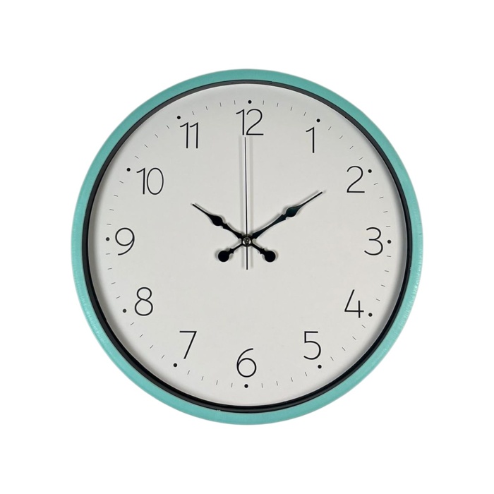® Yeni Ürün 36 Cm Turkuaz Standart Duvar Saati