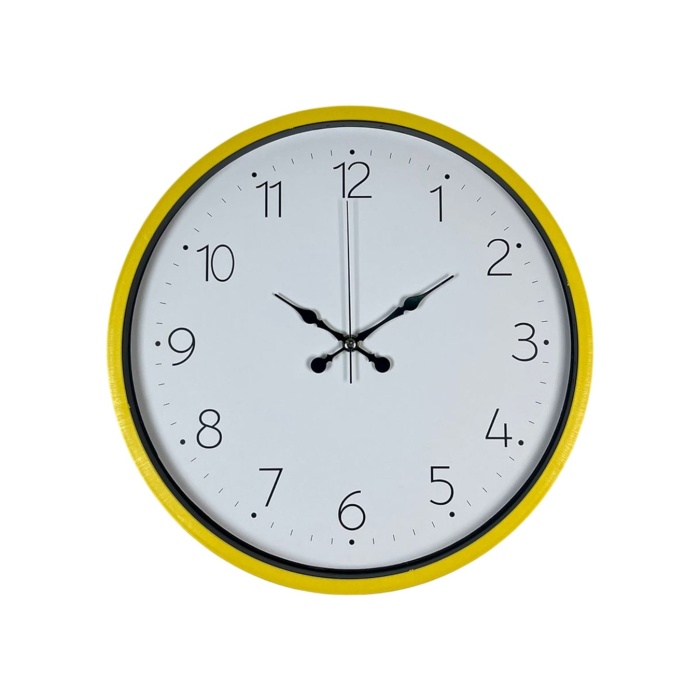 ® Yeni Ürün 36 Cm Standart Sarı Duvar Saati