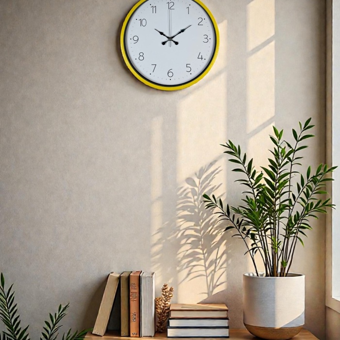 ® Yeni Ürün 36 Cm Standart Sarı Duvar Saati