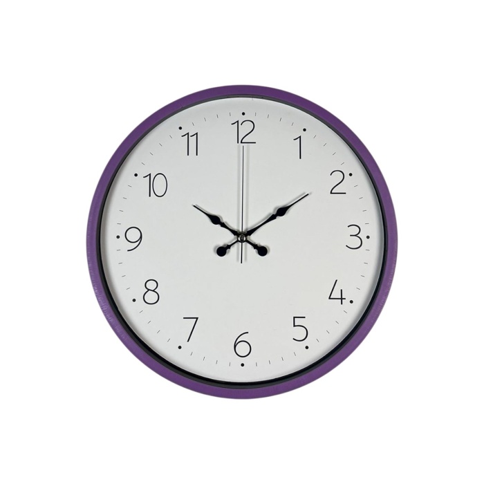 ® Yeni Ürün 36 Cm Mor Dekoratif Duvar Saati