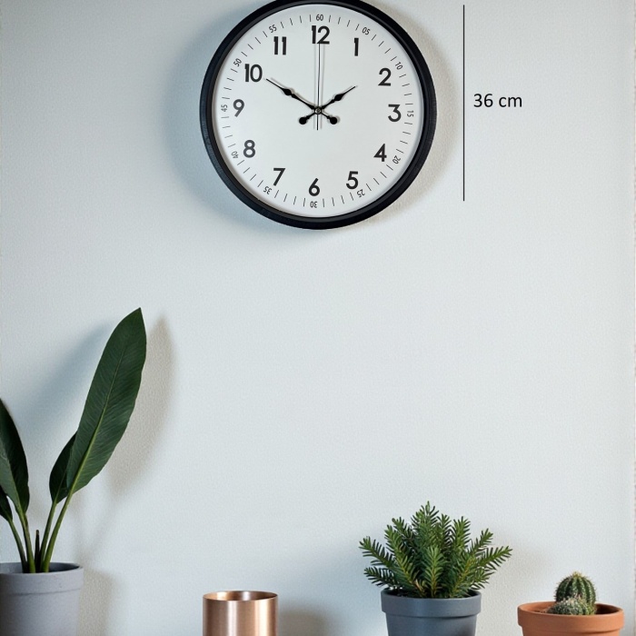 ® Yeni Ürün 36 Cm Siyah Dekoratif Duvar Saati