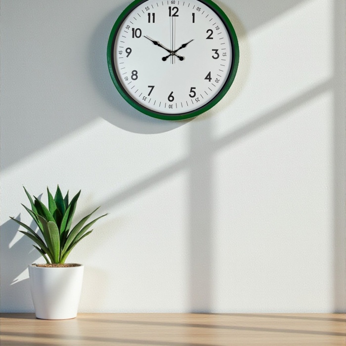 ® Yeni Ürün 36 Cm Yeşil Dekoratif Duvar Saati