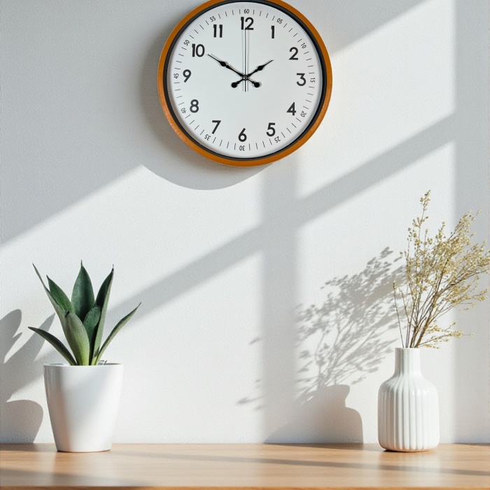 ® Yeni Ürün 36 Cm Turuncu Dekoratif Duvar Saati