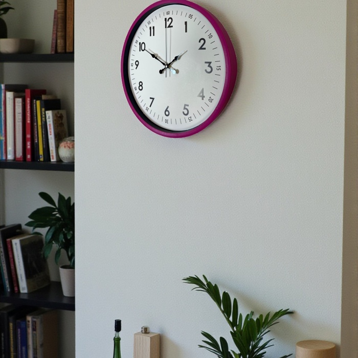 ® Yeni Ürün 36 Cm Pembe Dekoratif Duvar Saati
