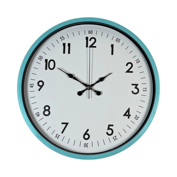 ® Yeni Ürün 36 Cm Turkuaz Dekoratif Duvar Saati