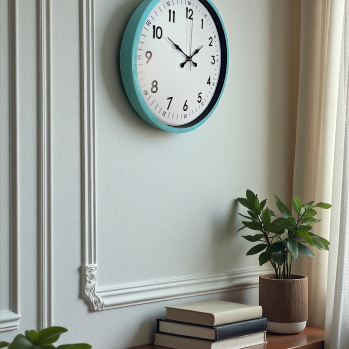 ® Yeni Ürün 36 Cm Turkuaz Dekoratif Duvar Saati