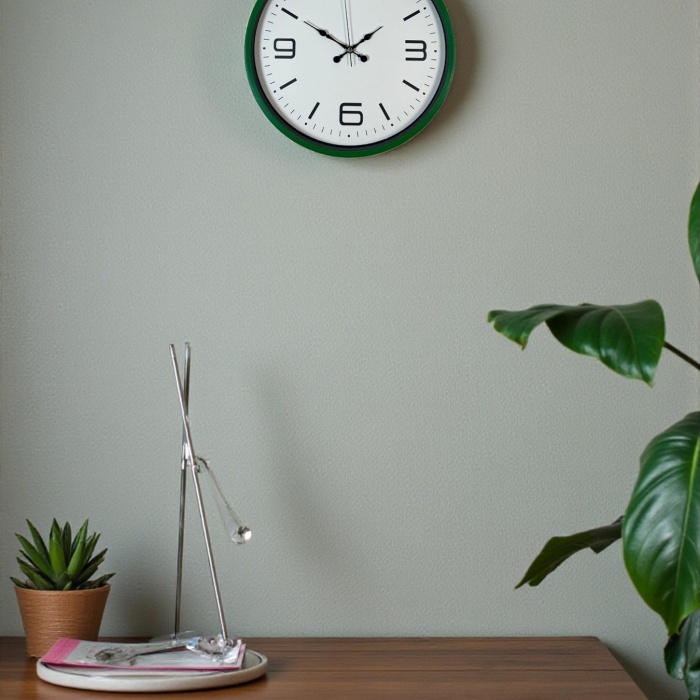 ® Yeni Ürün 36 Cm Yeşil Modern Dekoratif Duvar Saati