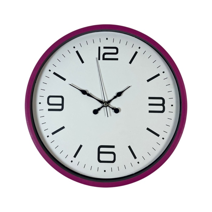 ® Yeni Ürün 36 Cm Pembe Modern Duvar Saati