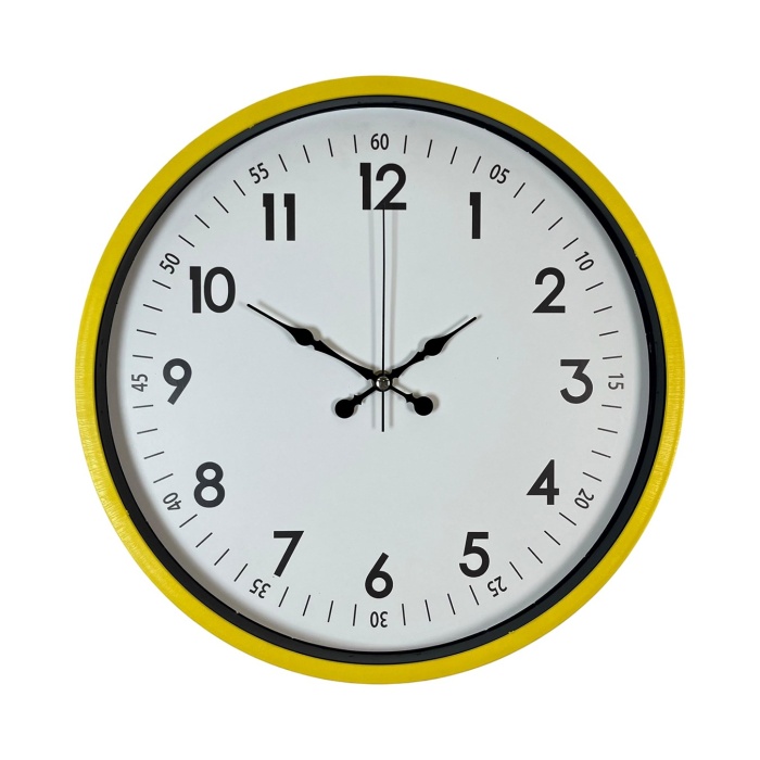 ® Yeni Ürün 36 Cm Sarı Modern Dekoratif Duvar Saati